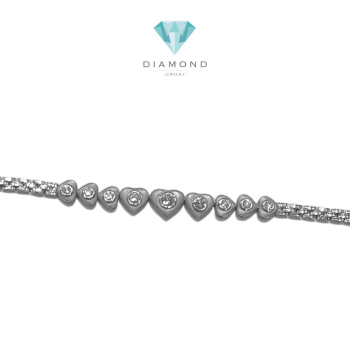 Diamond Heart bracelet tennis-Diamond Elsy Jewelry