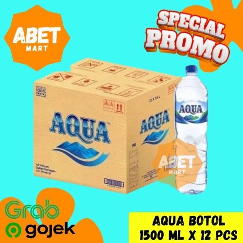 

Aqua Besar 1500 Ml 1 Dus isi 12 Pcs - Air Mineral 1500ml Botol Instan