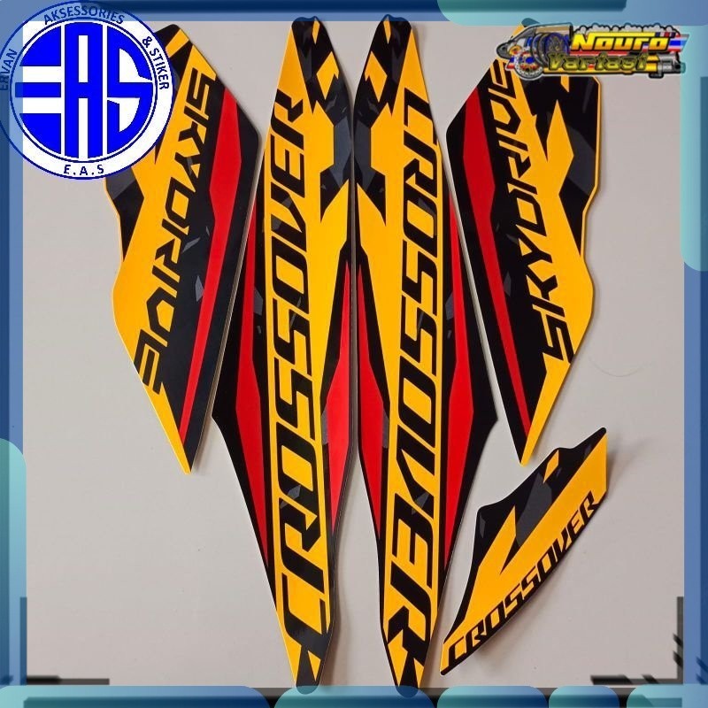 Stiker Striping Suzuki SkyDrive sky drive crossover 2020 kuning  motor  bagus