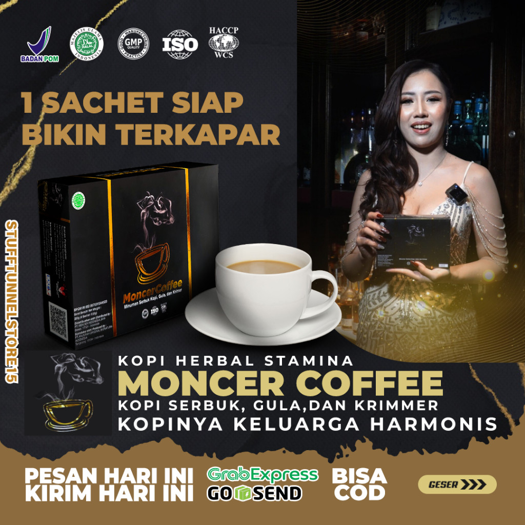 

New Formula Monceer Coffee Original | Suplemen Pria Dewasa | Kemasan Box | Tingkatkan Stamina