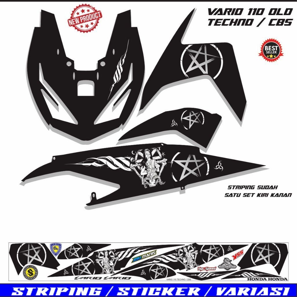 VARIASI SETRIPING STICKER MOTOR VARIO TECHNO OLD 110 /STIKER VARIO 110cc LAMA CARBU TECHNO