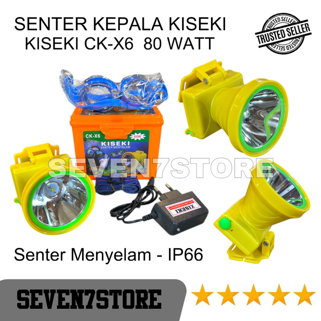 Senter Kepala Selam KISEKI CK-X6 80 Watt Led Cahaya Putih