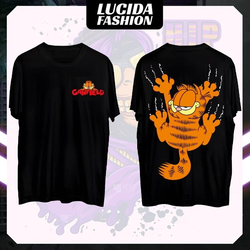 M&C baju kaos pria 146 Men's T-shirt Garfield cat T-shirt Oren Cat cartoon animation print baju kaos