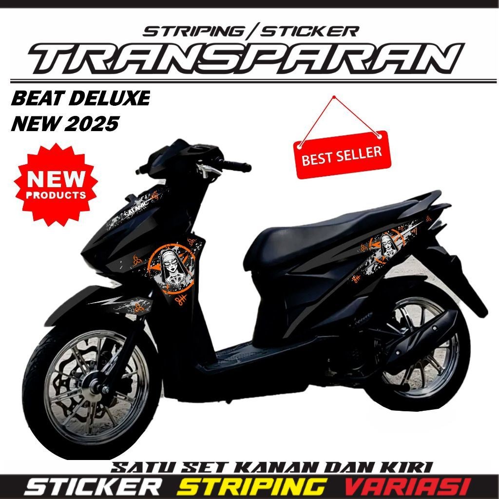STRIPING STICKER TRANSPARAN UV HONDA BEAT DELUXE 2025 NEW PRODUCTS V7 VARIASI