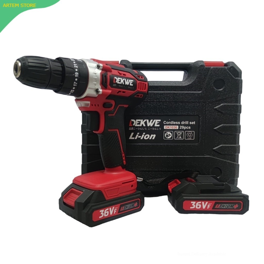 Bor Baterai  Cordless Drill Bor Dekwe DK1036 36v Impact Drill / Sunc 36v