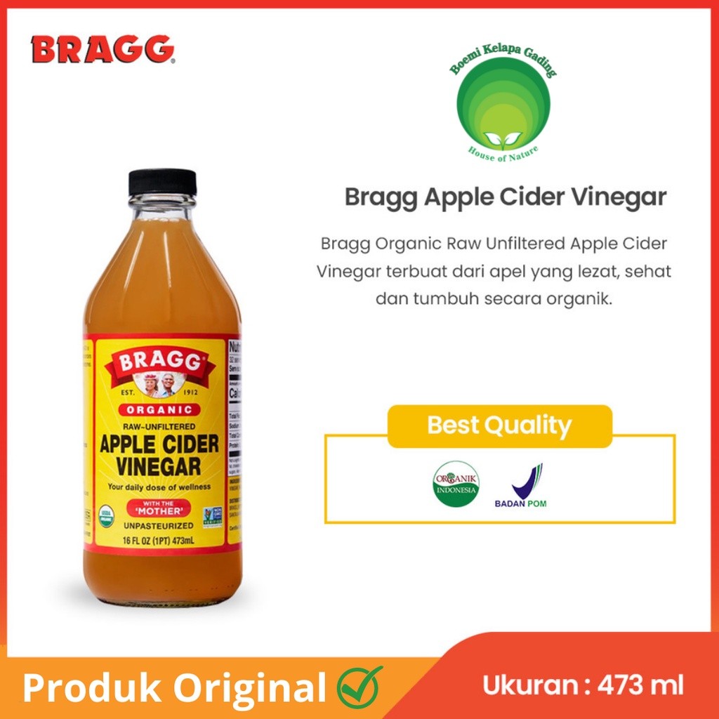 

Bragg Organic Raw Unfiltered Apple Cider Vinegar 473 ml Cuka Apel
