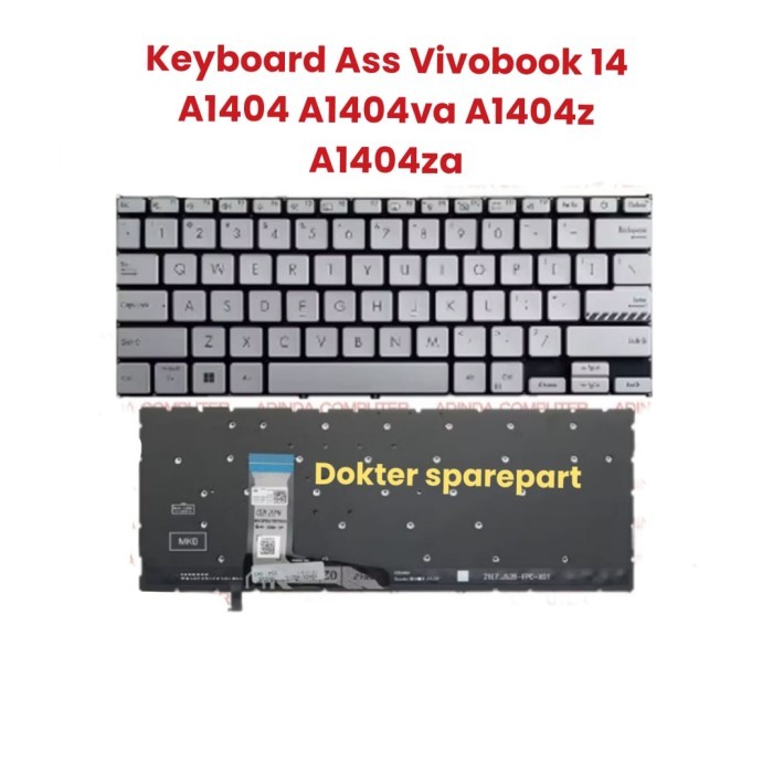 Wst Keyboard Asus Vivobook 14 A1404 A1404va A1404z A1404za Silver Backlight