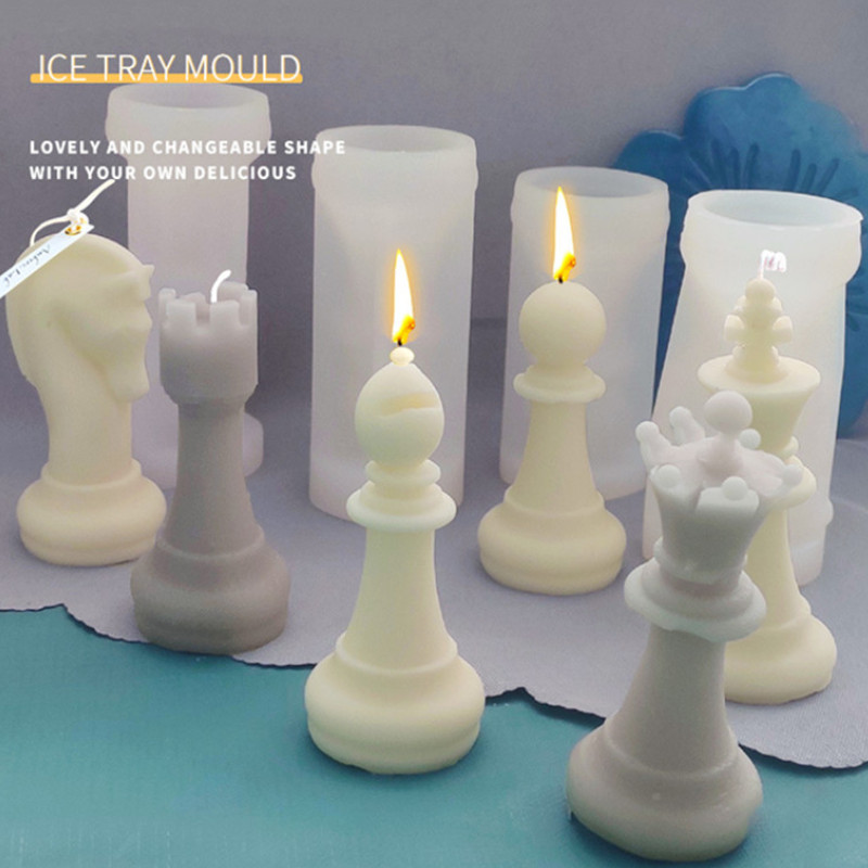 

NEW Chess Silicone Candle Mold DIY Aromatherapy Resin Mold 3D Creative Set Chocolate Baking Utensils Home Candle Making Supplies