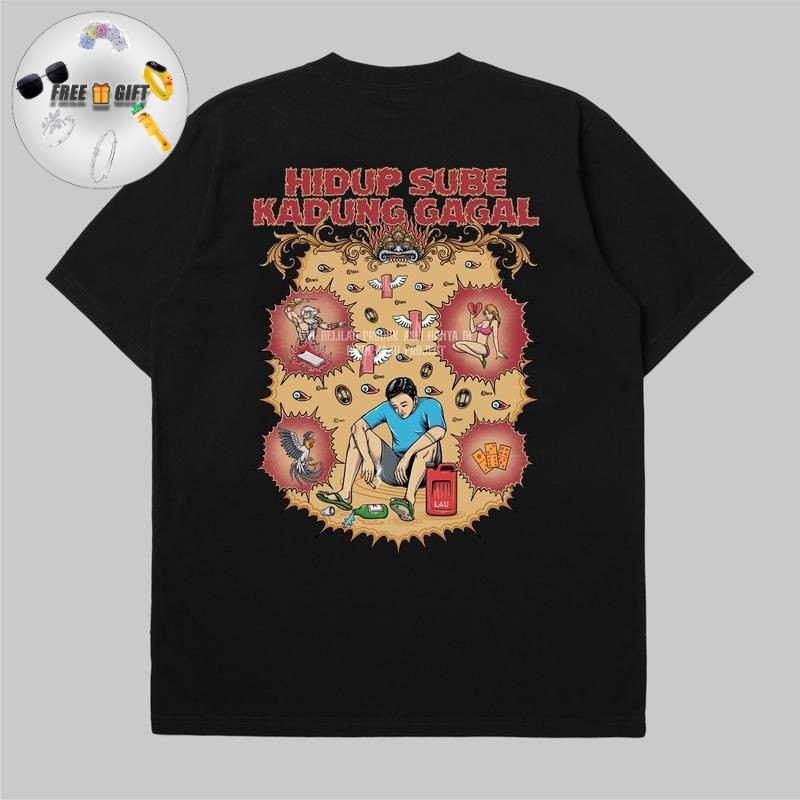Hidup Gagal Oleh Oleh Bali / Kaos Hidup Gagal Oleh Oleh Bali / Baju T-shirt Distro Hidup Sube Kadung
