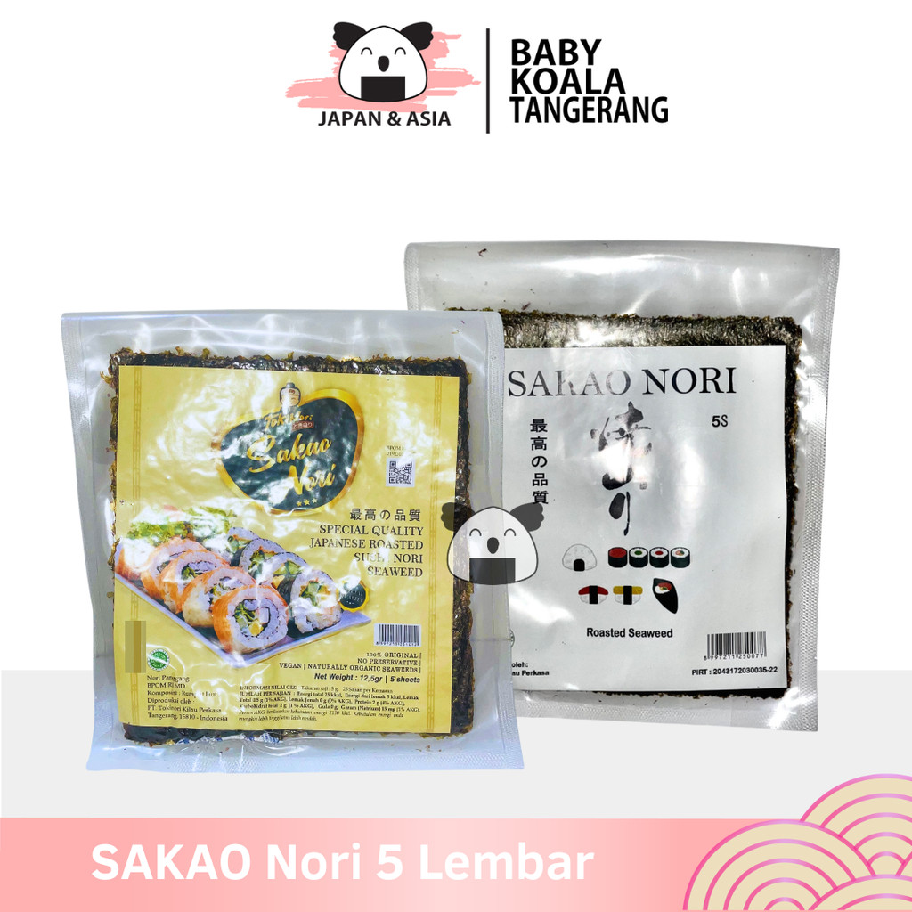 

SAKAO Sushi Nori 5 S Halal │ Nori Grade C for Sushi Kimbab/ Gimbab │ Lembar Rumput Laut-BKT