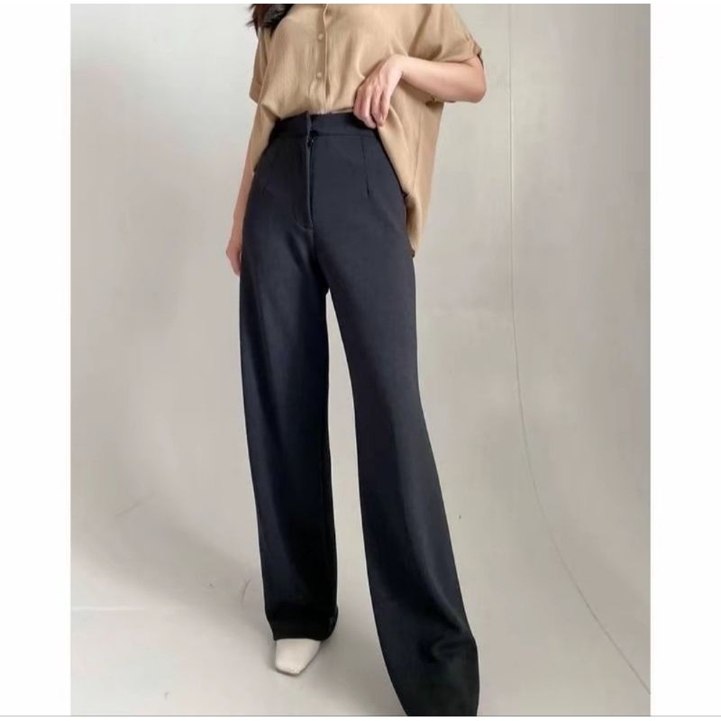 COZIE PANTS HIGHWAIST - KULOT COZIE PANTS RIP KNIT