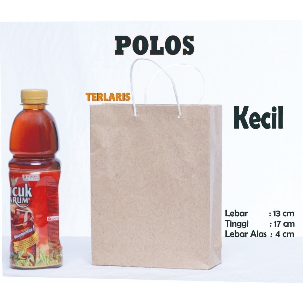 

PAPER BAG POLOS KECIL KW II / PAPERBAG POLOS 13cm X 17cm X 4cm /TAS KERTAS PERNIKAHAN KADO SOUVENIER