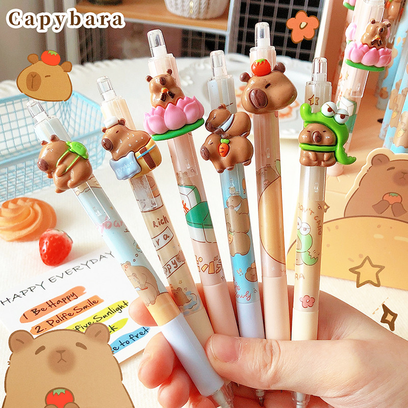 

Kawaii Capybara Automatic Pencils Cute office Stationery School Supplies Aesthetic Pretty Stationery Mechanical Pencil 0.5mm