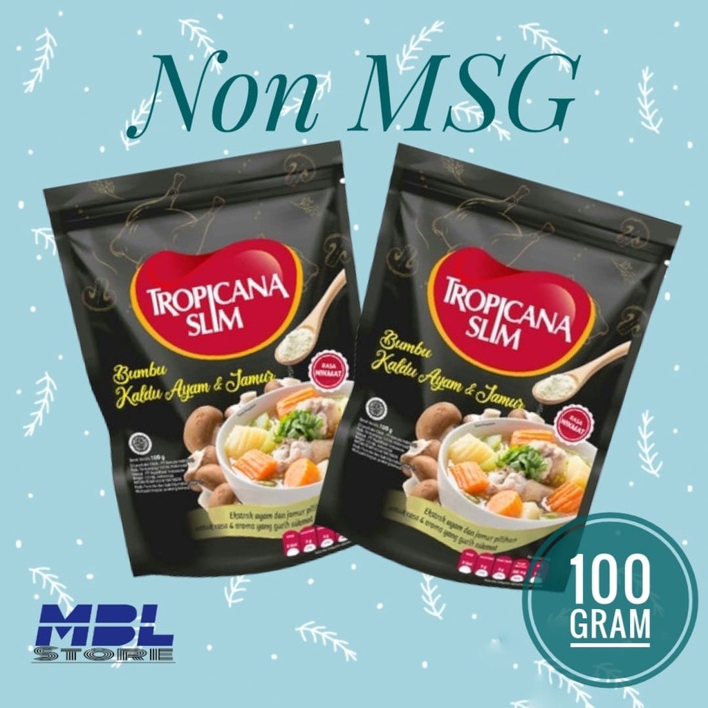 

Tropicana Slim Bumbu Kaldu Ayam Jamur 100gr