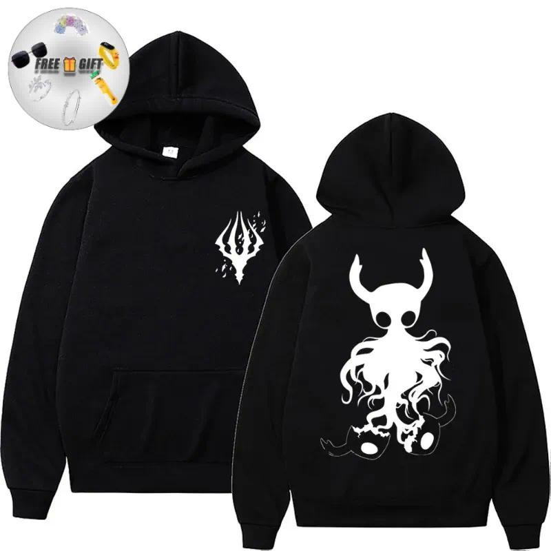[ FREE GIFT ] Hoodie Game Hollow Void Hollow Knight Darkside Print Jaket Casual Adem Cotton fleece J