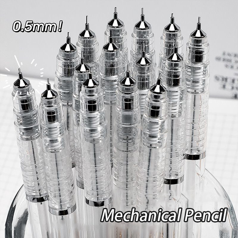 

Mechanical Pencil Transparan Pen Drawing Pensil Mekanik Simple 0.5 mm Isi Pensil Mekanik Refill HB 0.7 mm Alat Tulis
