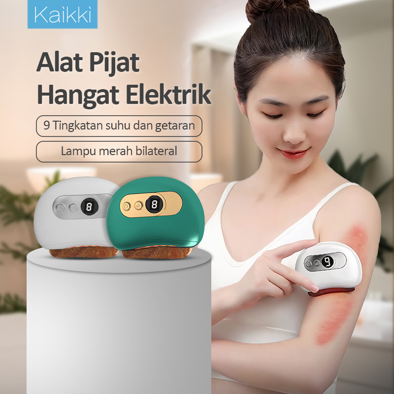 KAIKKI Mesin Kecantikan Wajah Elektrik Gua Sha Peremajaan Wajah dan Tubuh Gua Sha 9 Tingkat Asli
