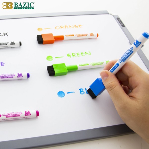 

Bazic Bright Color Magnetic Dry-Erase Markers (6/Pack) - Spidol