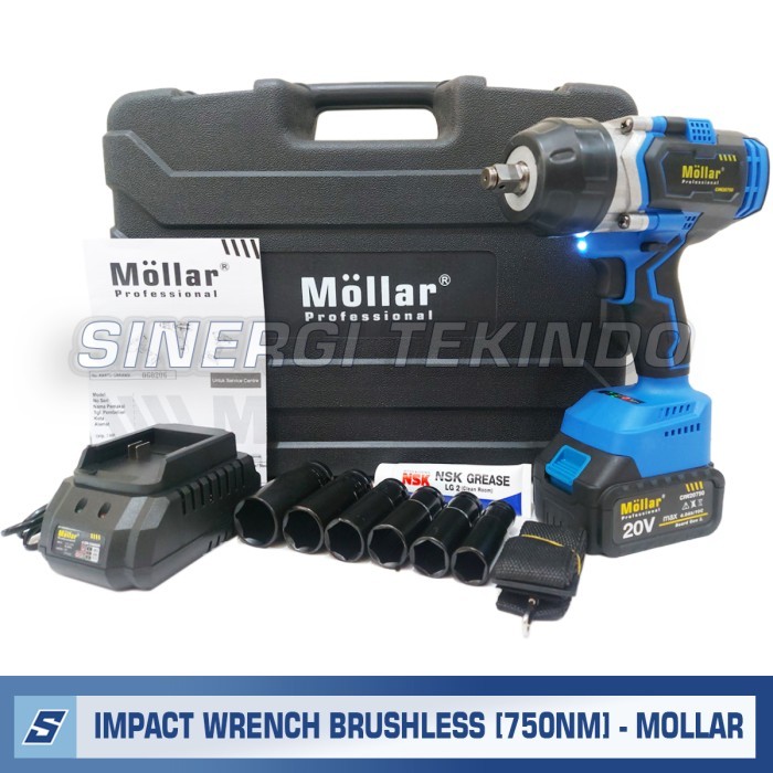 Mesin Bor Pembuka Baut Baterai - MOLLAR CIW20750 Impact Wrench 750 NM