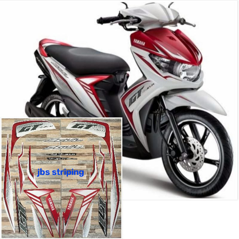 Stiker mio Striping Yamaha Mio soul GT street 115 putih tahun 2013 2014