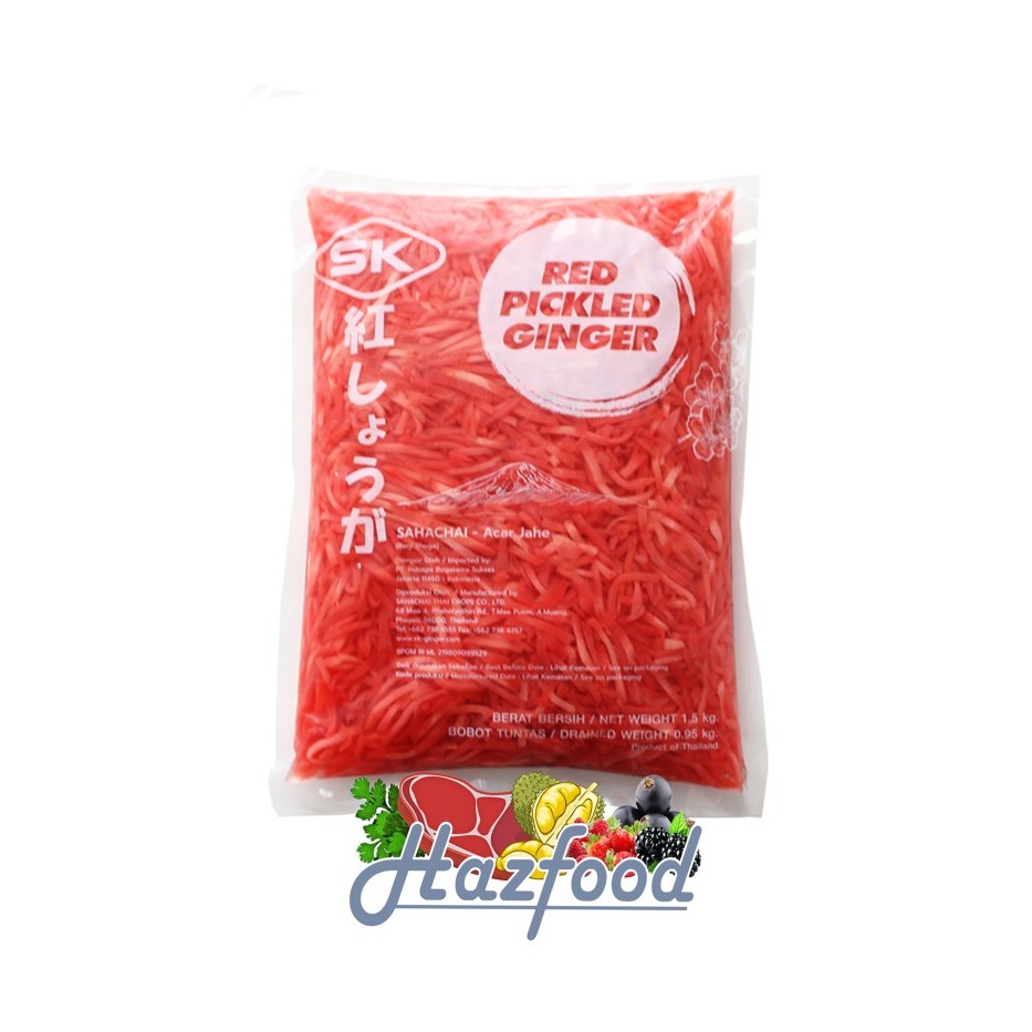 

Red Pickled Ginger Kizami Beni Shoga Sahachai | Acar Jahe Merah 1,5 Kg