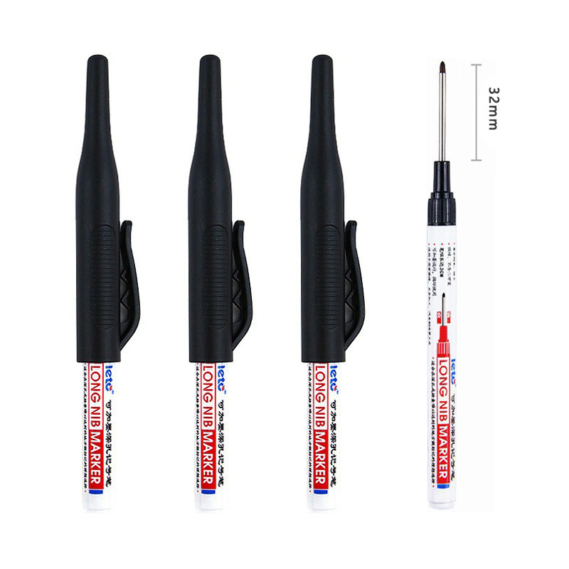 

4Pcs/Set 30mm Deep Hole Long Nib Head Markers For Metal Perforating Pen Waterproof Bathroom Woodworking Decoration Multi-Purpose