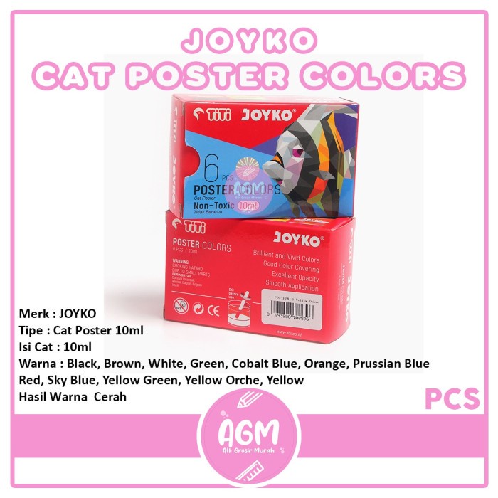 

JOYKO - Cat Poster Color 10 Warna 10ML - Per Pcs