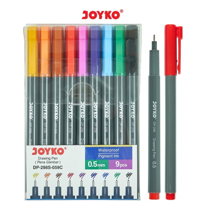 

[Best Seller] Drawing Pen Pena Gambar Joyko DP-298S-059C 1 Set 9 Warna