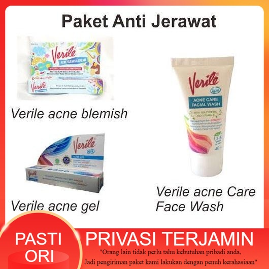 Verile Anti Jerawat / Verile Acne Gel / Verile Acne Blemish Cream / Verile Facial Wash / Veril / Ver