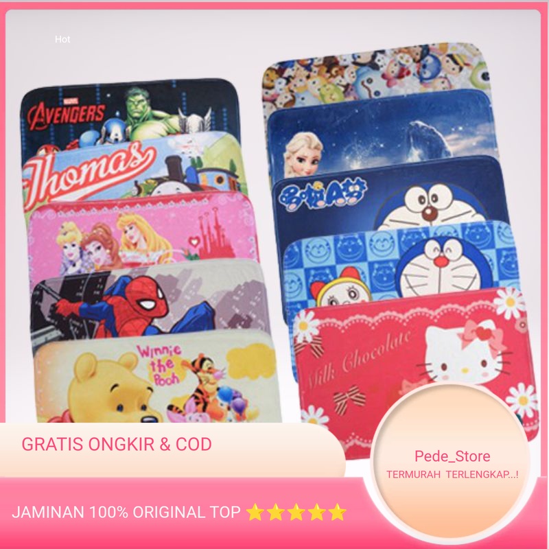 Keset Kamar Mandi Anti Slip Ukuran 40x60cm Keset Karakter Keset Kaki Import