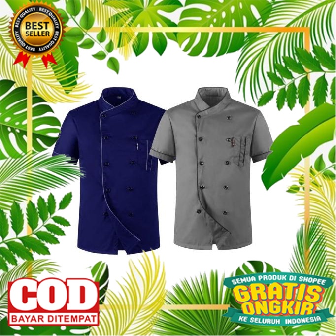 SERAGAM DINAS PDH KANTOR /Seragam Kerja Chef Seragam Pelayan Baju Koki Pria Wanita Unisex - Abu