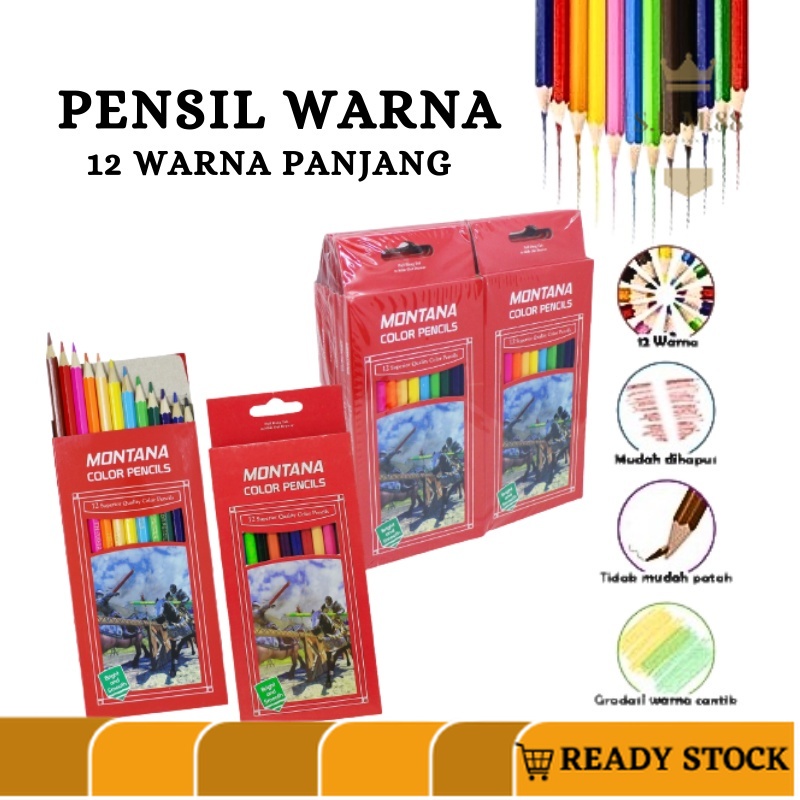 

SM88 -F307- PENSIL WARNA BESAR 12PCS - PENSIL WARNA UKURAN BESAR