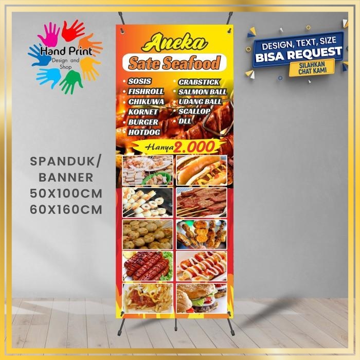 SPANDUK / BANNER Sosis Dan Aneka Seafood Bakar C Bisa Request Desain