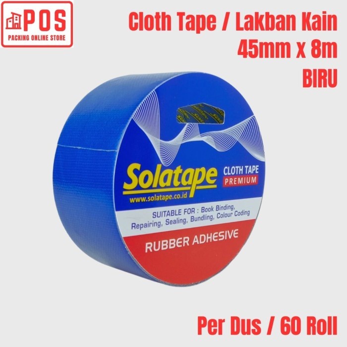 

1 Dus Lakban | Lakban Kain Premium Biru 45mmx8m | Solatape