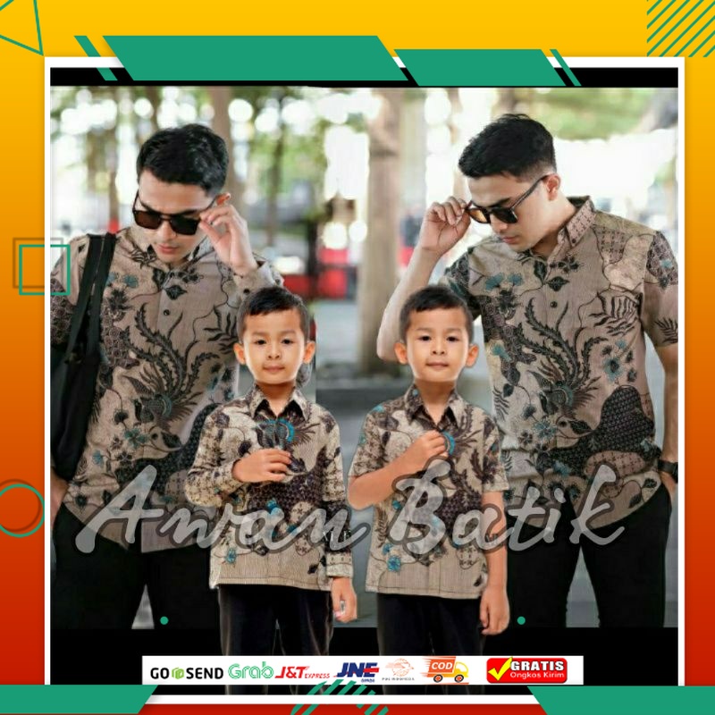 BAJU BATIK KEREN KEKINIAN TERMURAH /TERBARU Couple sweet || couple batik ayah dan Batik anak cowok B