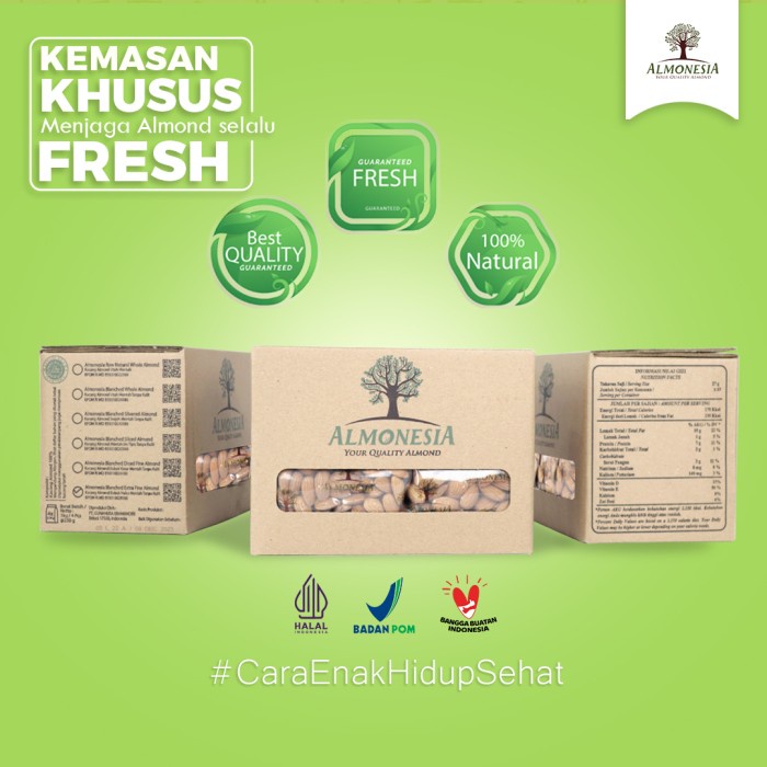 

Termurah [ Best Seller ] Almonesia Natural Whole Almond - 4 x 250gr