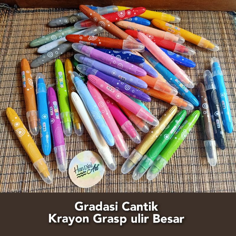 

Crayon Graps Paket Gradasi Warna Cantik Krayon Grasp Ulir Besar Peralatan Menggambar Handini Art