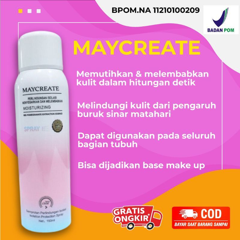 SHINE STAR - SUDAH BPOM !! Maycreate Whitening Spray / Sunscreen Sunblok Lulur Mandi Pemutih Kulit B