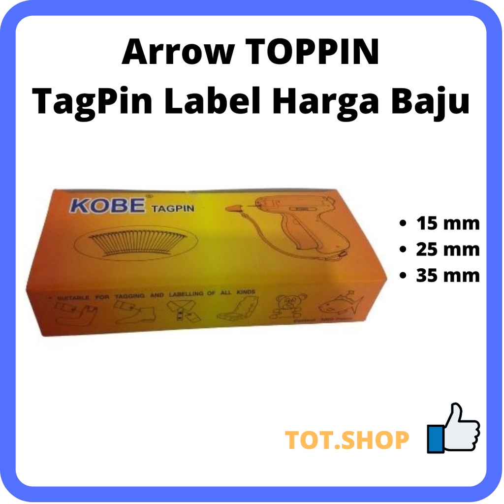 

17A. GROSIR [ARROW/KOBE ] ISI TAG PIN / REFILL TAG GUN / LABEL BAJU 5000 PCS ISI TEMBAKAN LABEL BONEKA