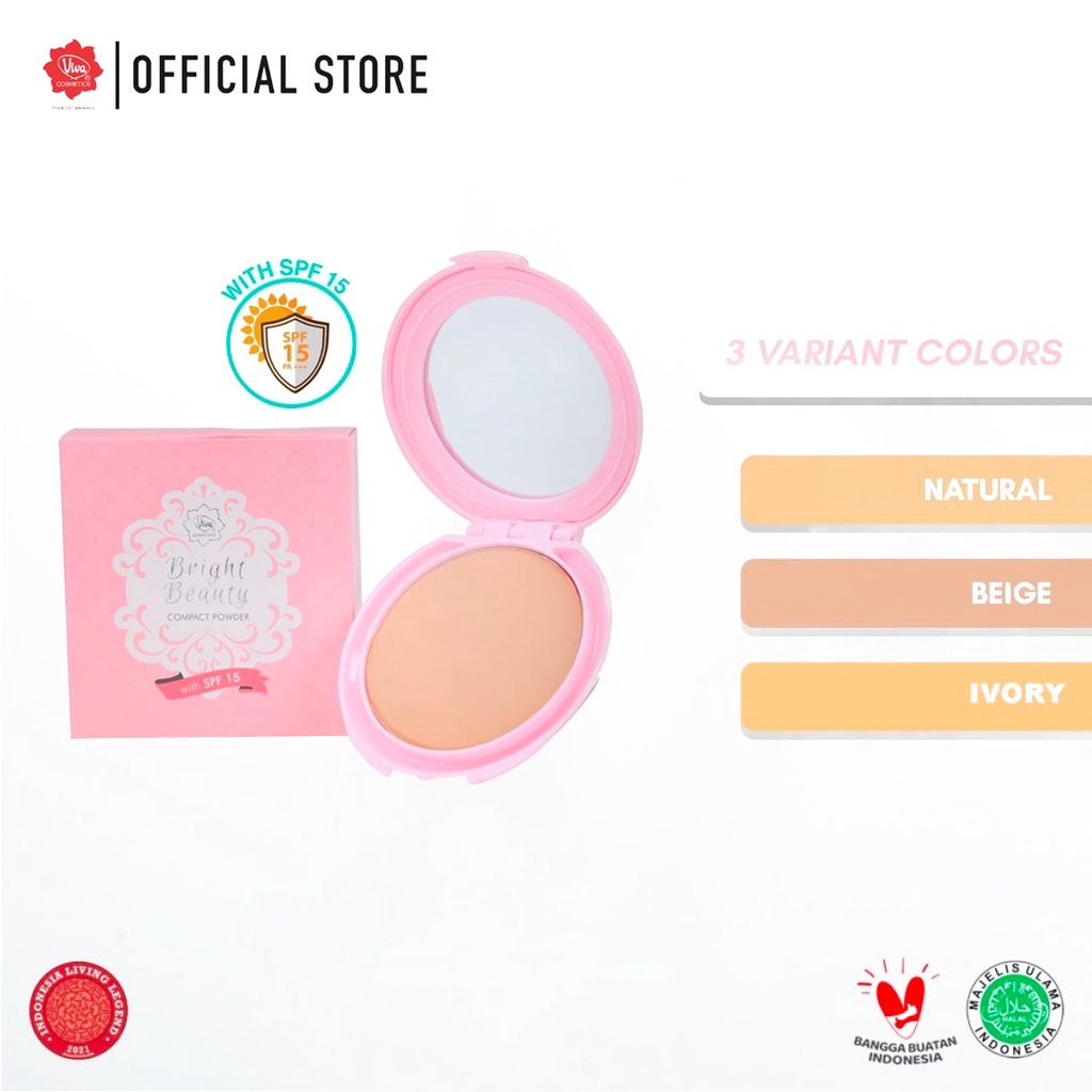Viva Compact Powder Bright Beauty  with SPF 15 / Viva Bedak Pink Kaca / Viva Bedak Padat