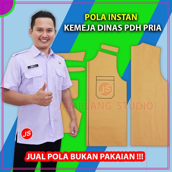 Pola Instan Kemeja Dinas PDH Pria | Rotsa.Id