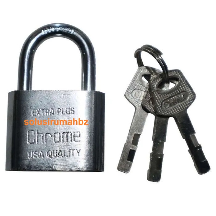 gembok putih oval bulat pilih ukuran 30 40 50 60 mm panjang pendek