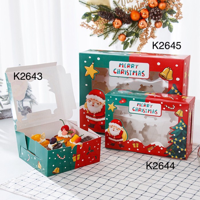 

(10pcs) Kotak Natal K2643 K2644 K2645 dus cupcake Christmas Box Toples K26