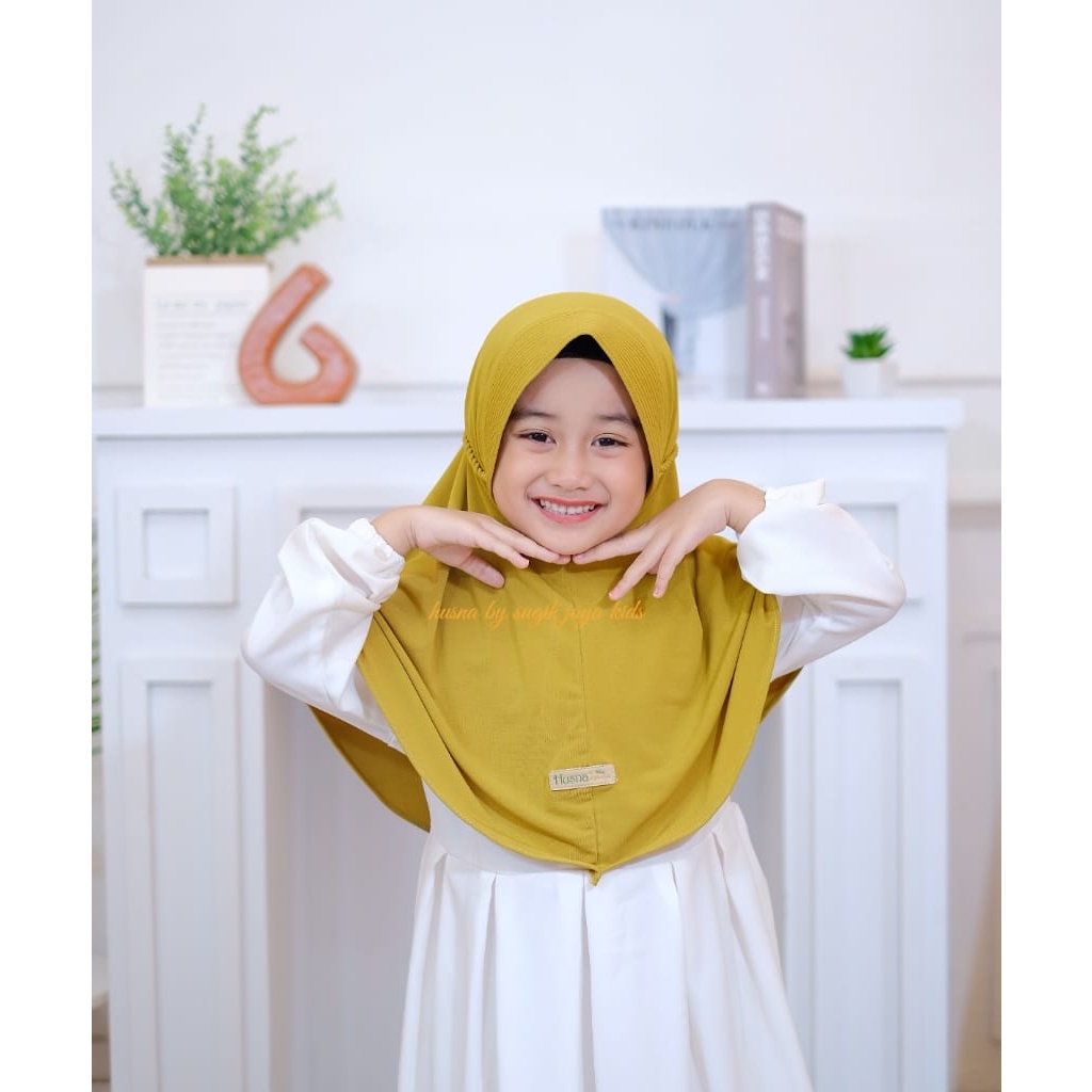 jilbab anak BERGO MARYAM PED ROPEL TALI KEPANG jersey premium husna