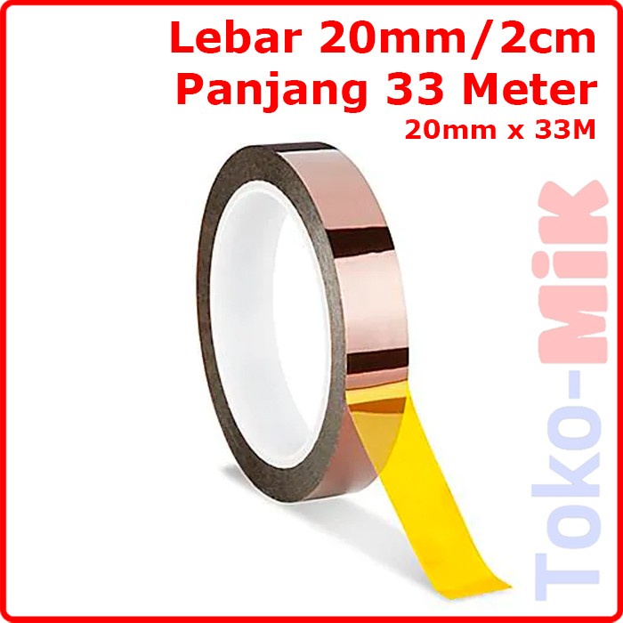 

Isolasi Tahan Panas Kapton Tape Lakban Isolatip Insulasi Selotip - 20mm GT27