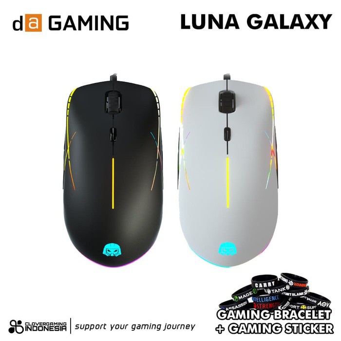 Digital Alliance Luna Galaxy - Black White Gaming Mouse