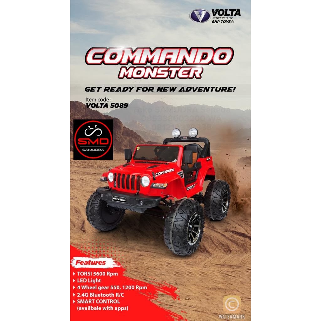 Mobil Aki Mainan Anak Remot SHP Volta 5089 Commando Monster Murah BDG