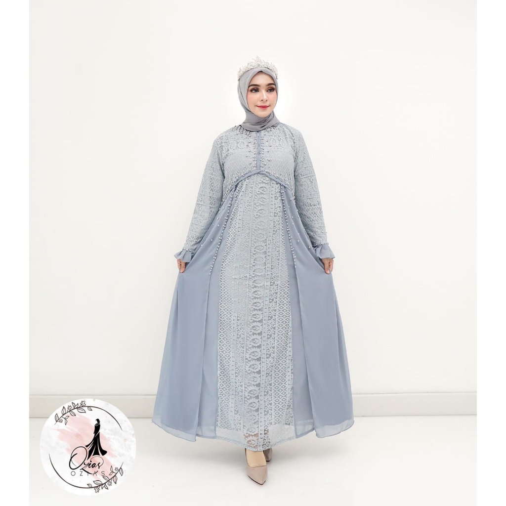 DRESS PESTA PREMIUM  BROKAT KAGURA 09887 I Gamis Remaja simpel I Gamis Elegant