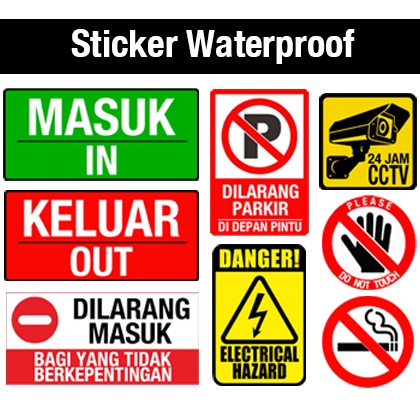 

Sticker Vinyl Waterproof Stiker Dilarang Masuk Parkir Merokok CCTV JDM