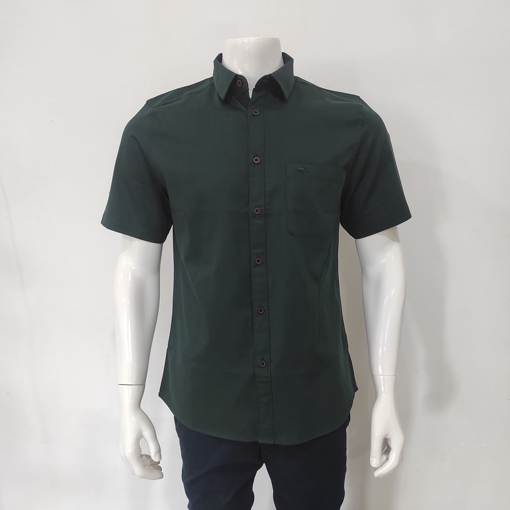 Kemeja Pria Lengan Pendek Polos/RICARDO kemeja polos pria hijau lengan pendek 32223 - 32378
